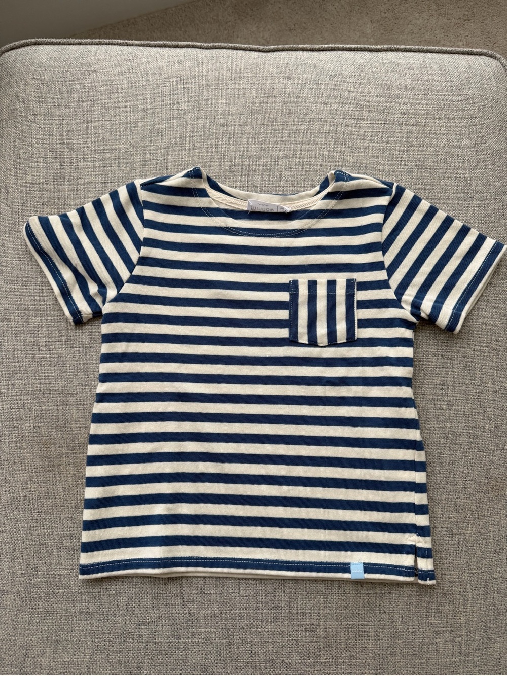 Minnow Navy & White Striped Short Sleeve Pocket Tee - Kids